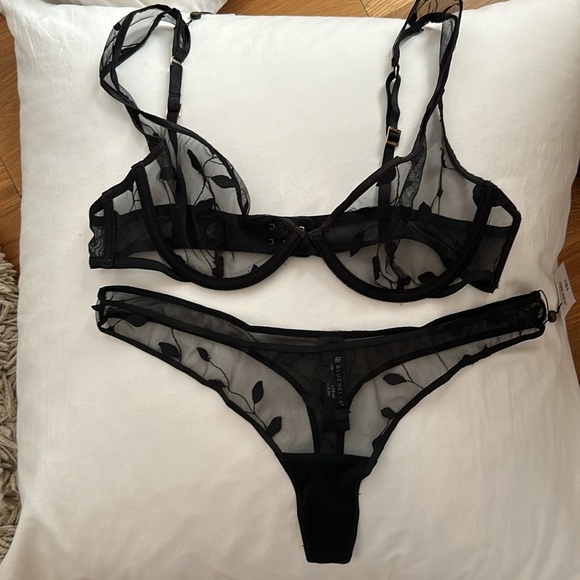 BLUEBELLA Billie bra 36B and panty M set lingerie sheer black sexy - Picture 5 of 7